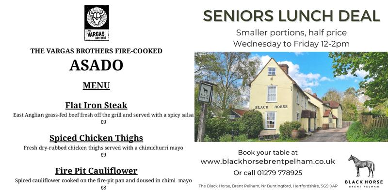 The Black Horse Menu