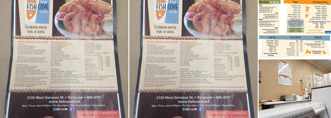 Fish Cove Menu
