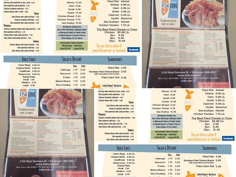 Fish Cove Menu