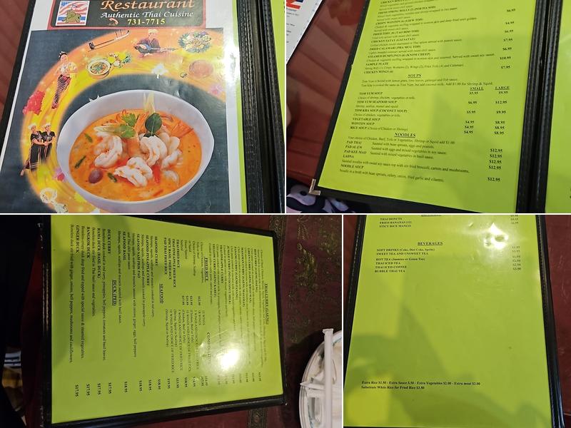 Thailand Restaurant Menu