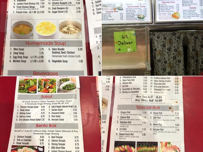 Sakura Teriyaki Menu