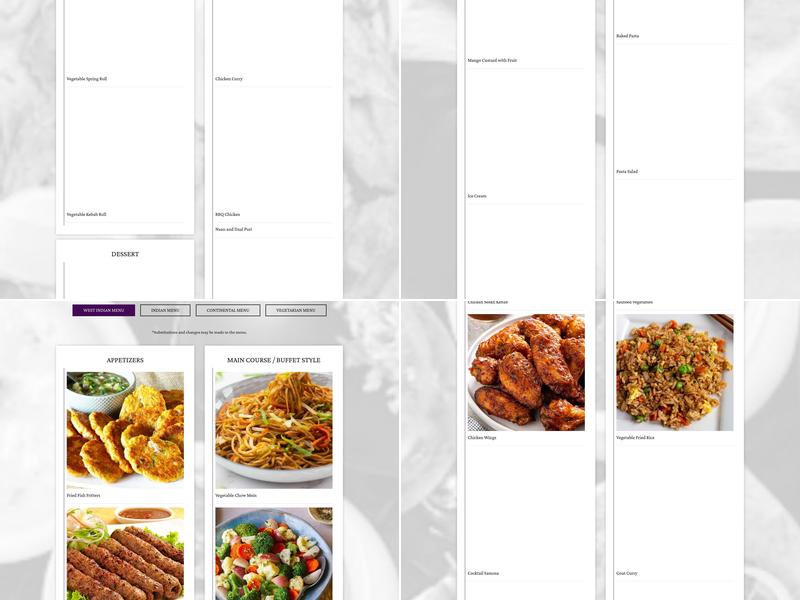 Golden Terrace Banquet Hall Menu