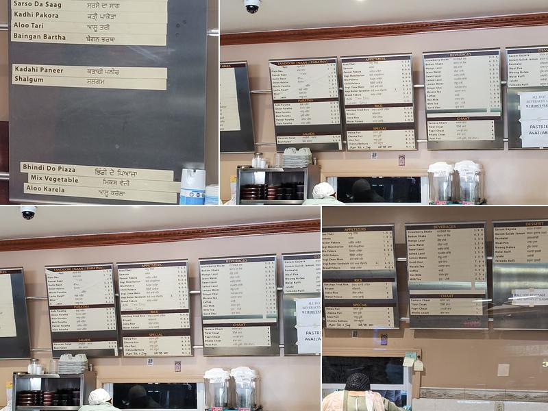 Satguru Sweets Menu