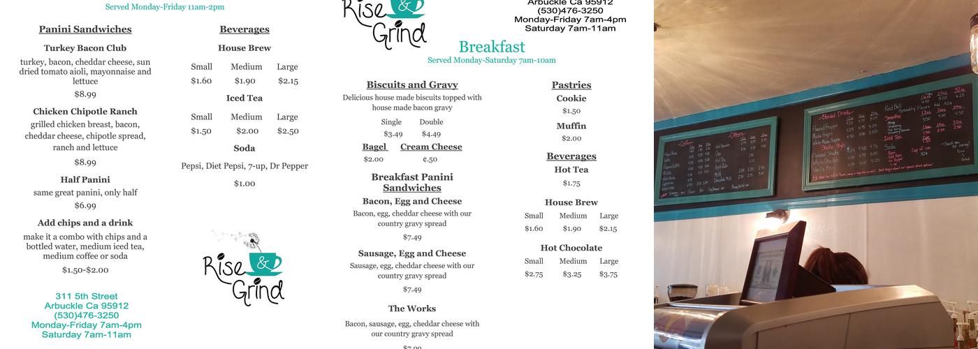 Rise & Grind Menu