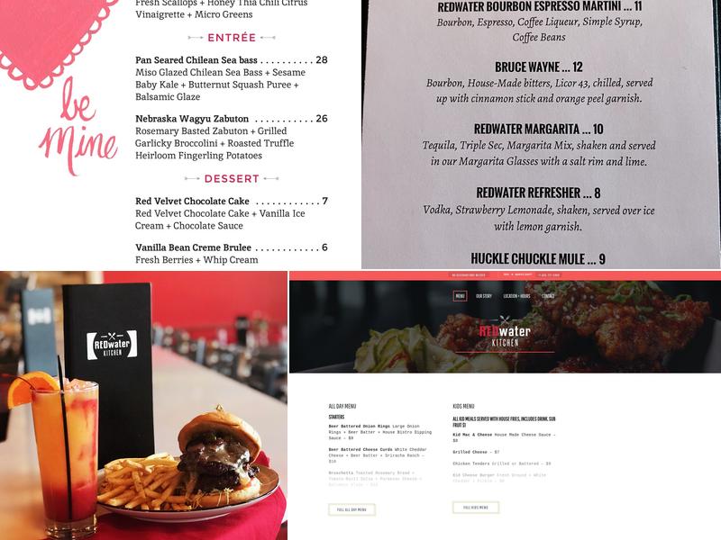 REDwater Kitchen Menu