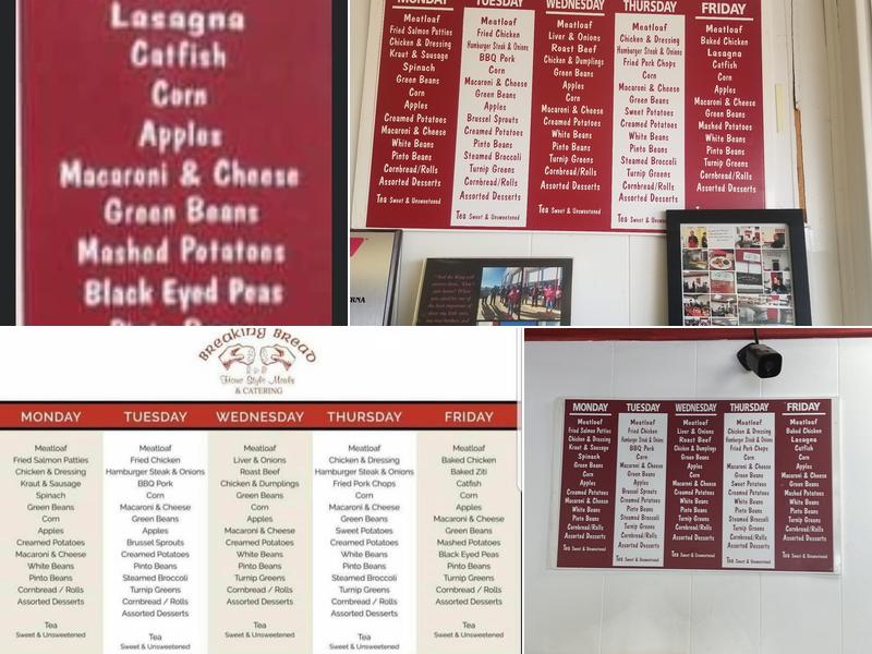 Breaking Bread Menu