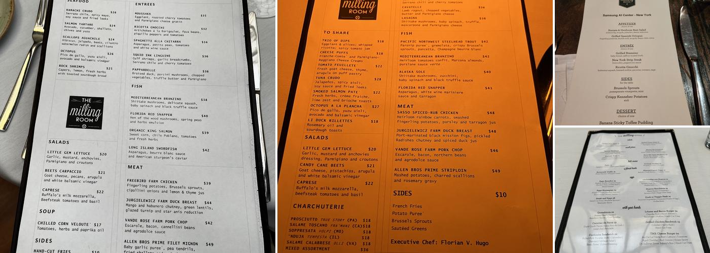 The Milling Room Menu