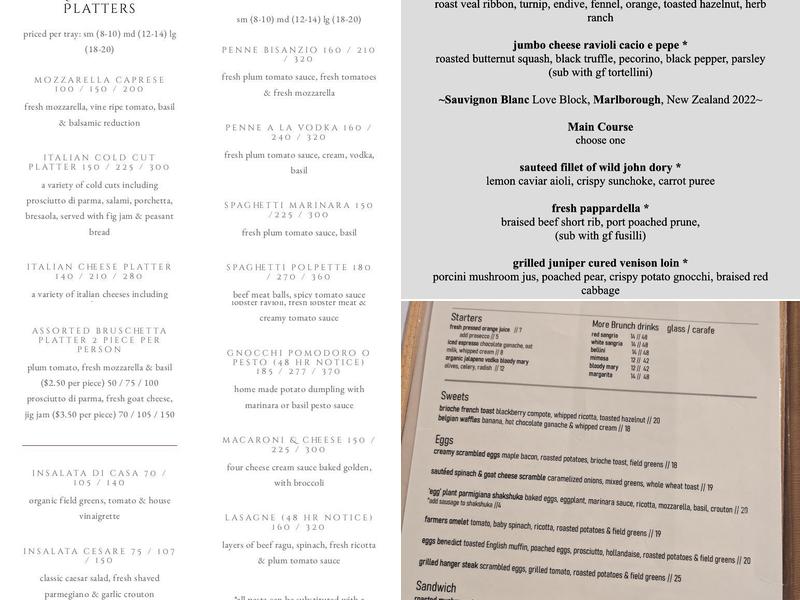 Pappardella Menu