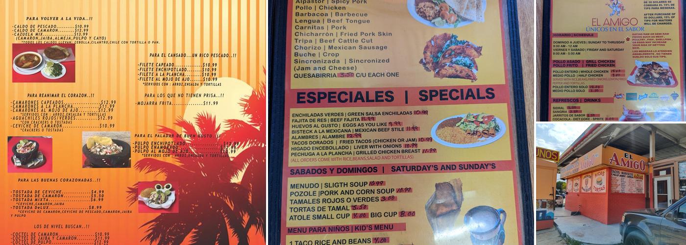 Tacos Y Mariscos El Amigo Menu