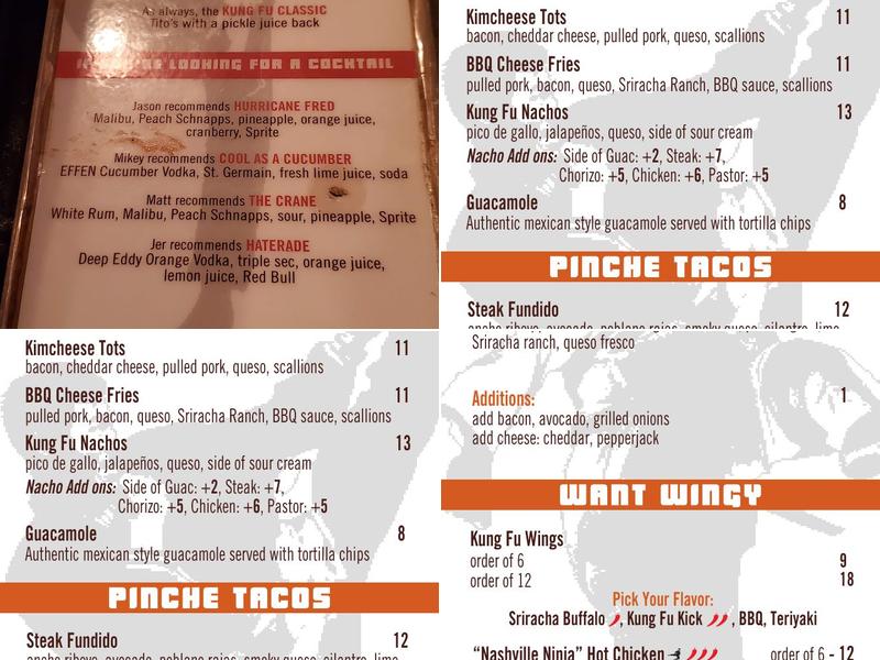 Happy Does Nashville Menu