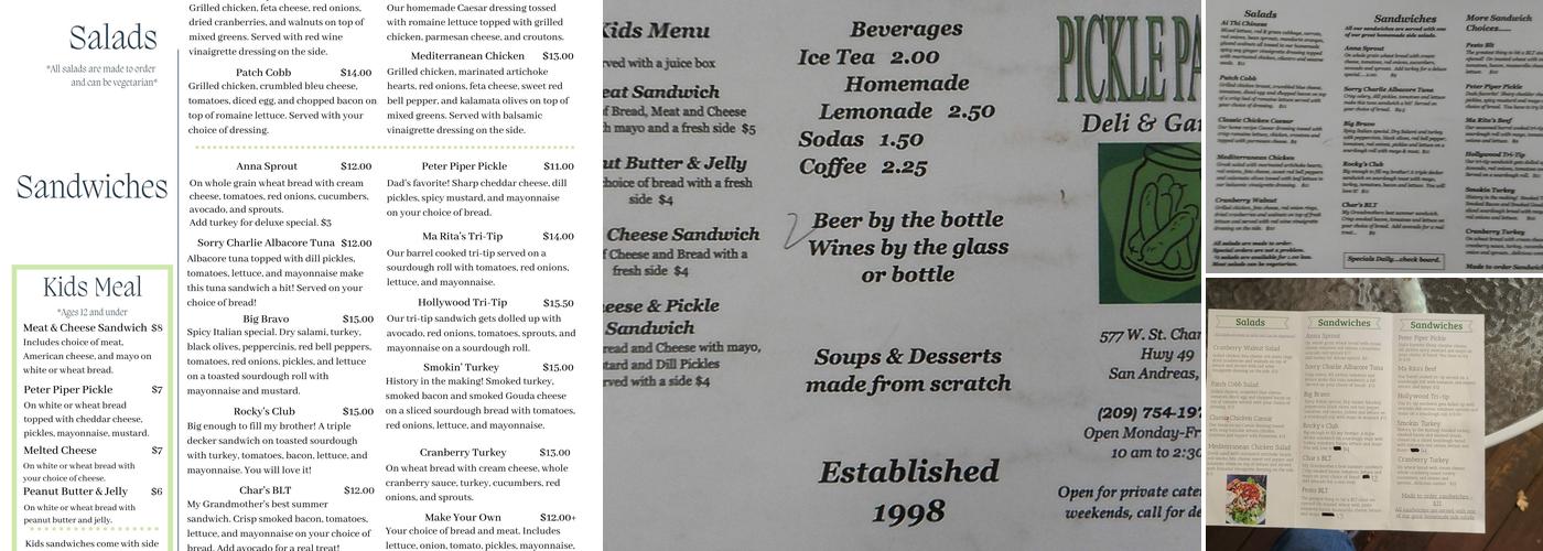Pickle Patch Menu