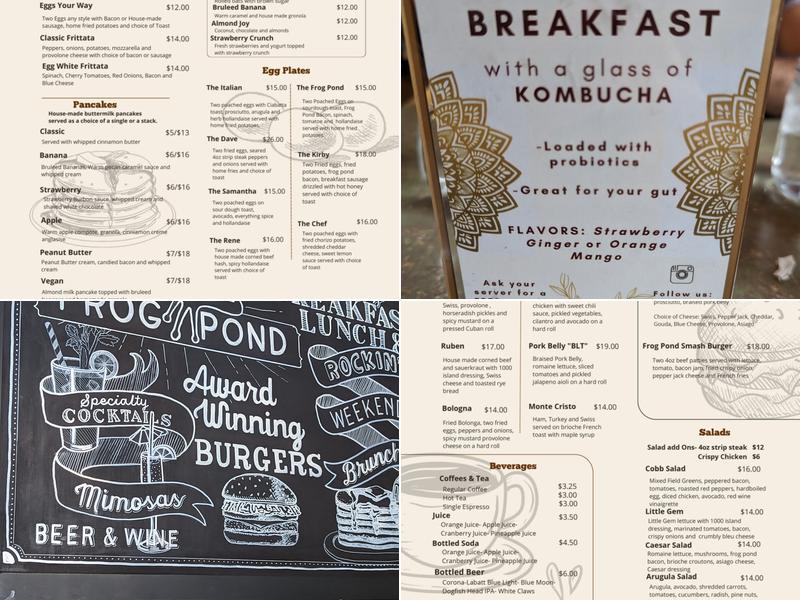 The Frog Pond on Park Menu