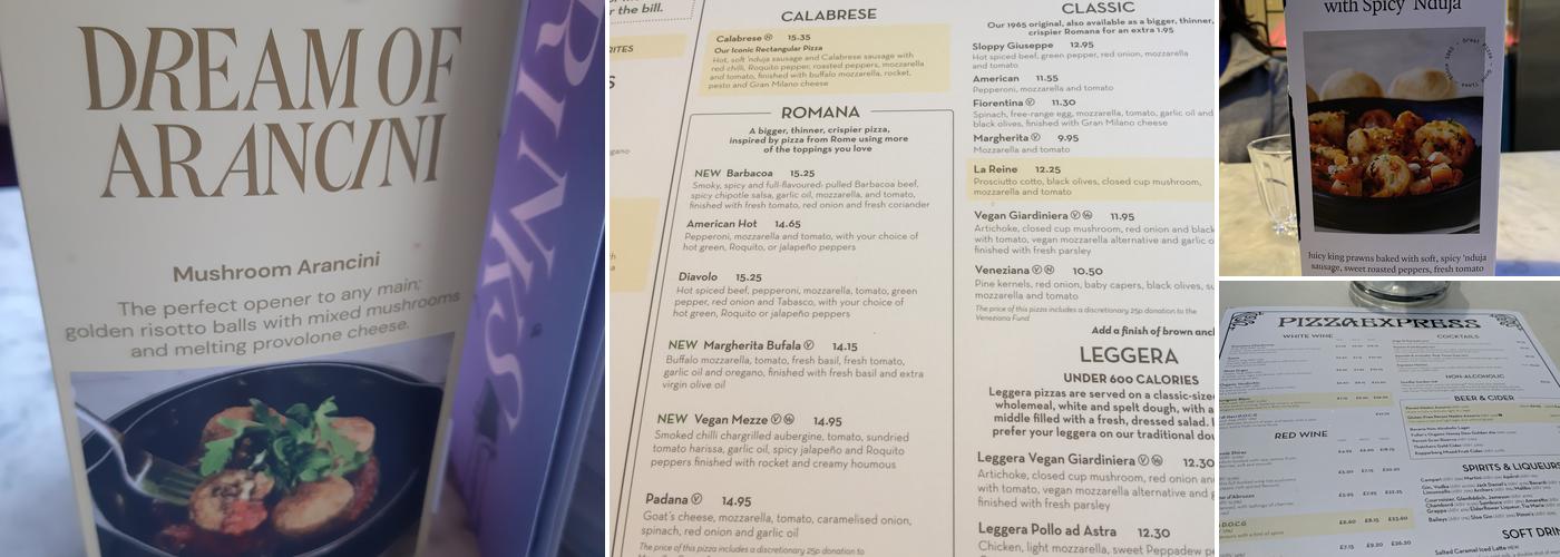 Pizza Express Menu