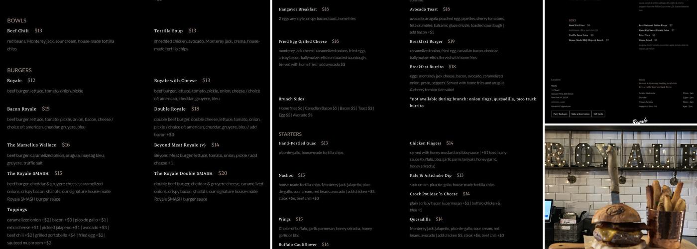 Royale Menu