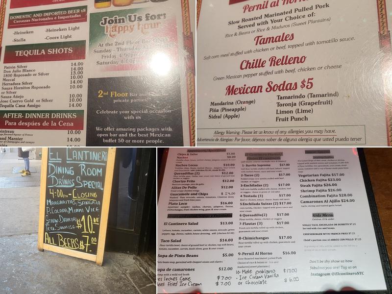 El Cantinero Menu