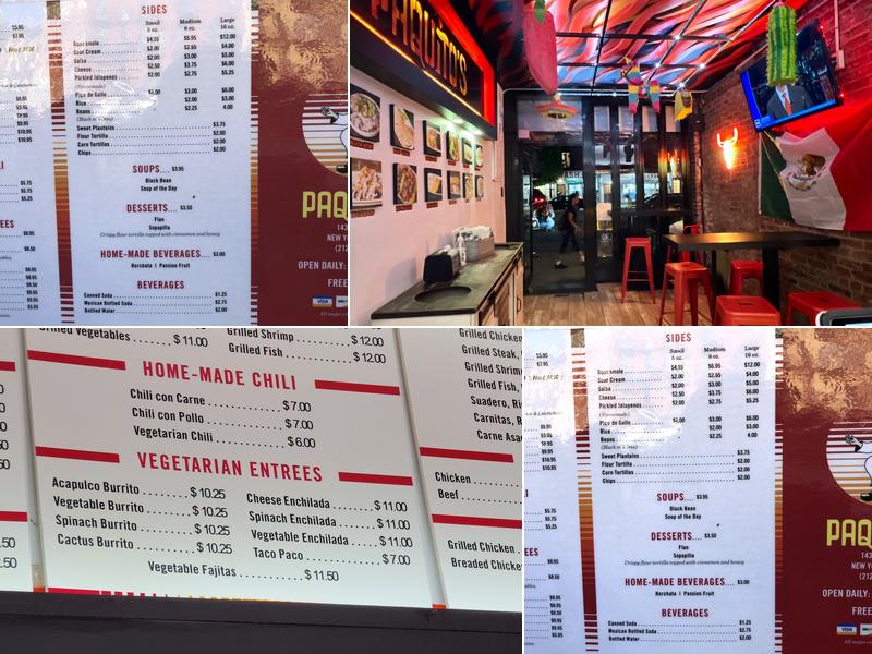 Paquitos Menu