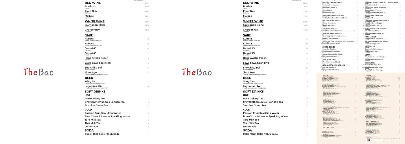 The Bao Menu