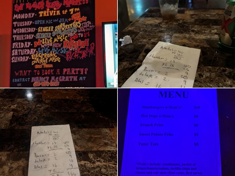 404 Bar &Grill Menu