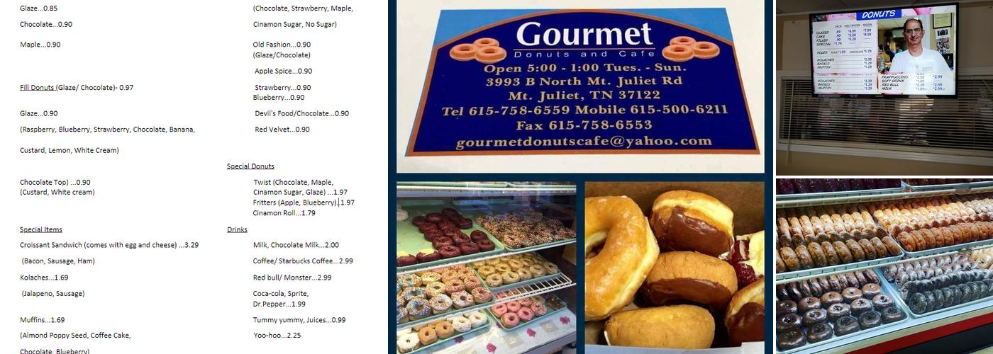 Gourmet Donuts Menu