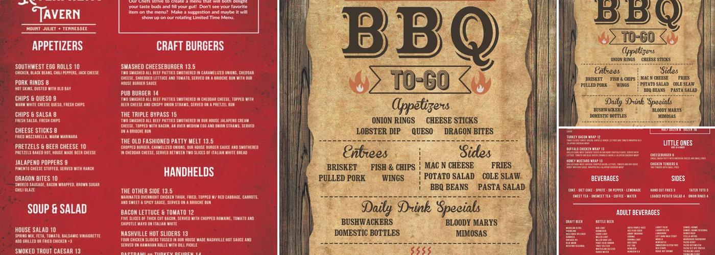 Riverfront Tavern Mt Juliet Menu