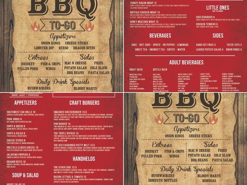 Riverfront Tavern Mt Juliet Menu