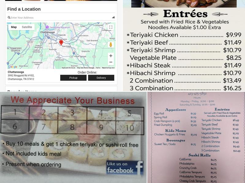 Teriyaki of Japan Menu