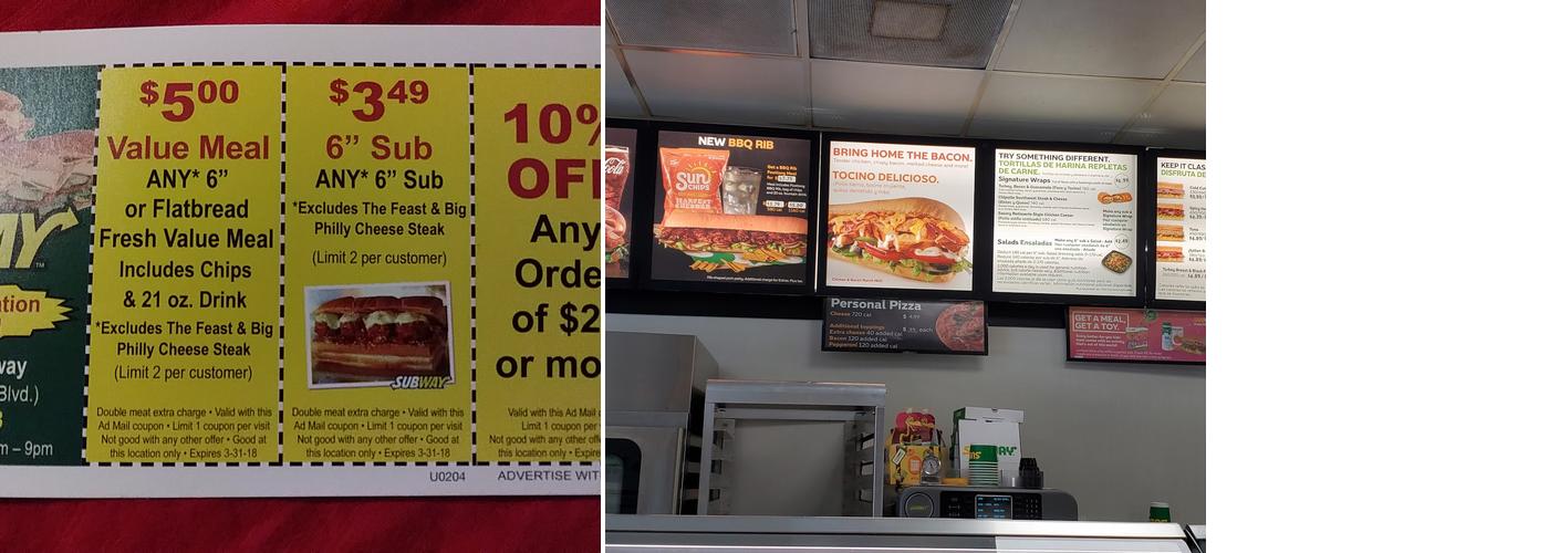 Subway Menu