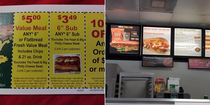 Subway Menu