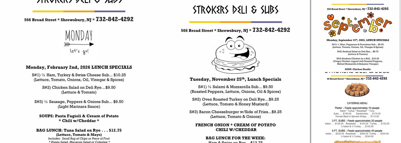 Strokers Deli & Subs Menu