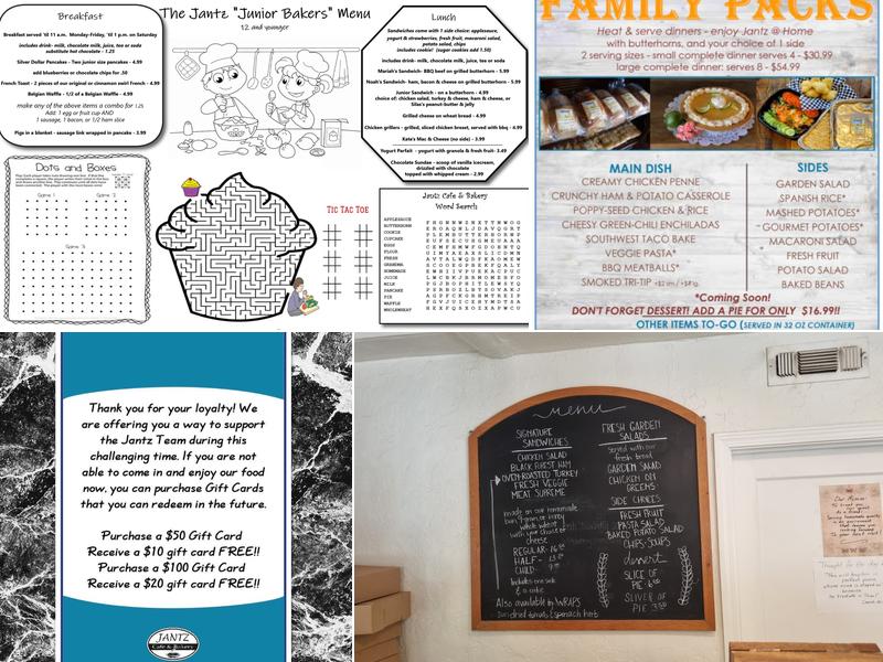 Jantz Bakery Menu