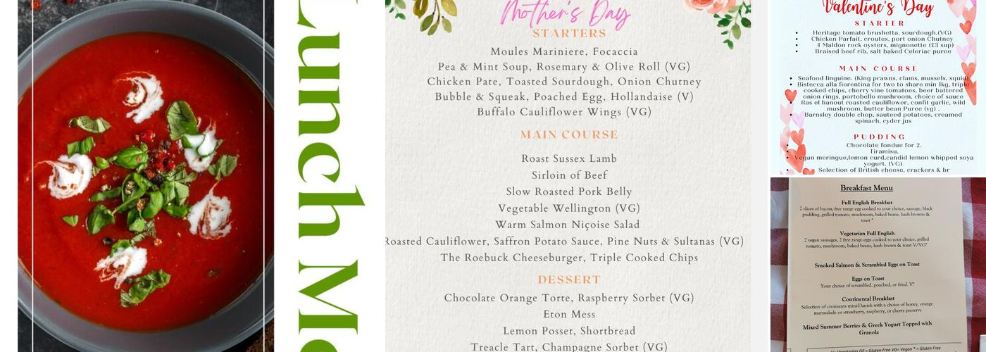 The Roebuck Inn Menu