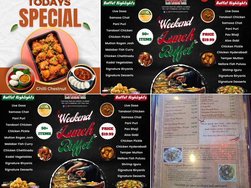 Mirchi Homestyle Indian Cuisine Menu