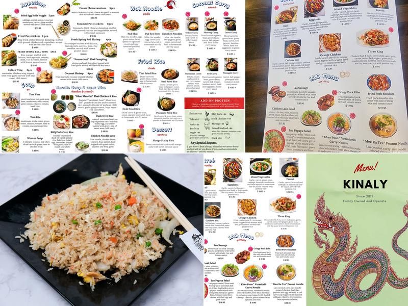 Kinaly Thai Restaurant Menu