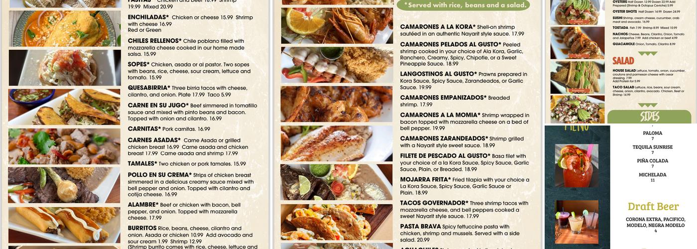 Hacienda Altamar Menu