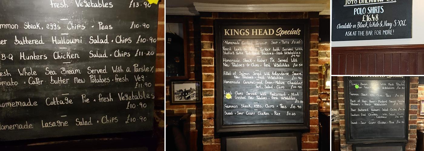 Kings Head Menu