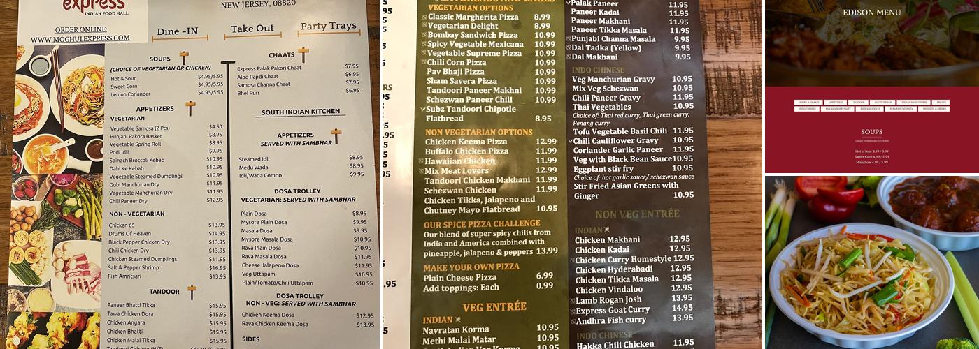 Moghul Express Edison Menu