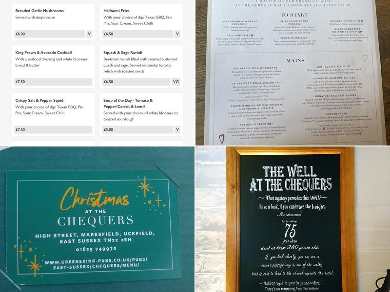 Chequers Menu