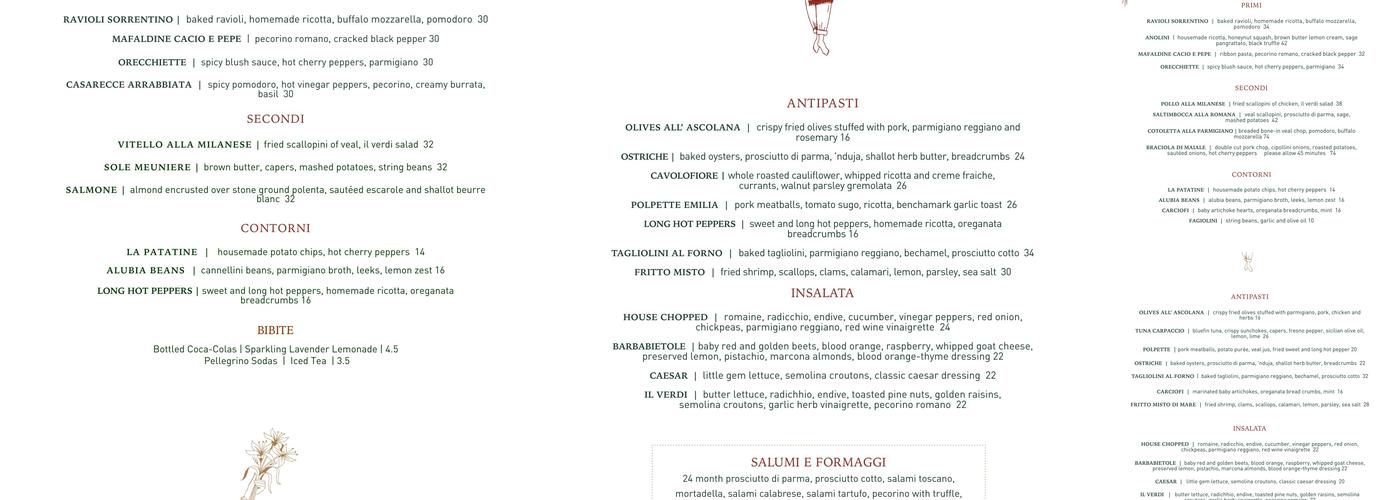 Anjelica's Restaurant Menu