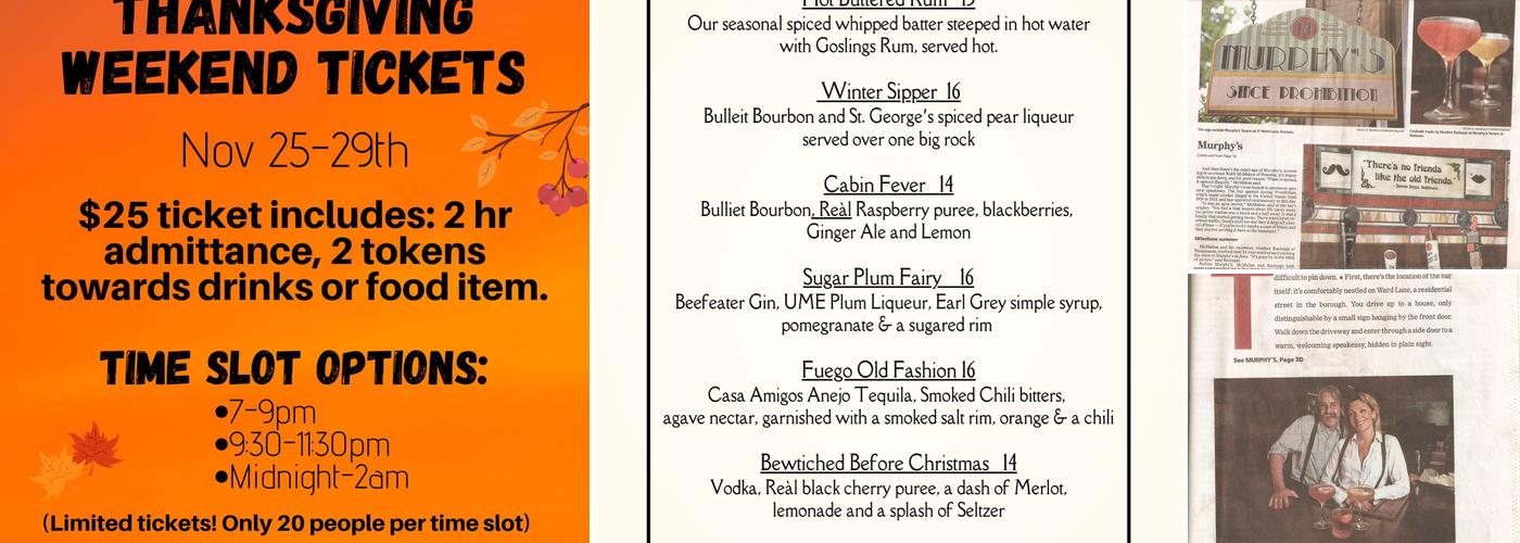 Murphy's Tavern Menu