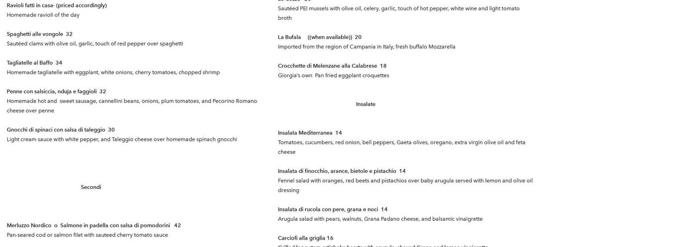 Giorgia Menu