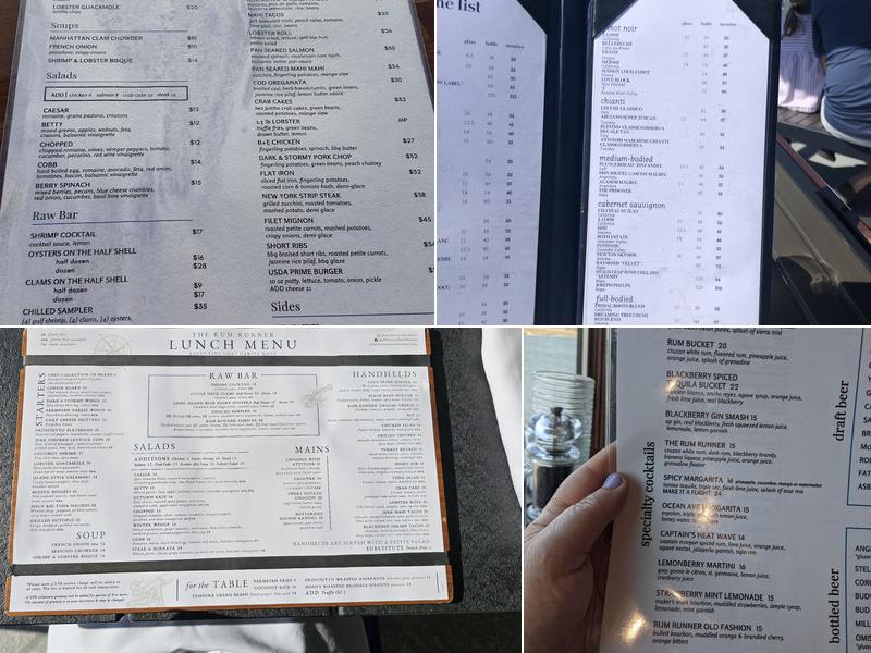 The Rum Runner Menu