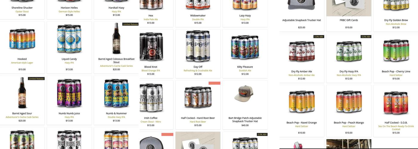 Fall River Brewing Co. Taphouse Menu