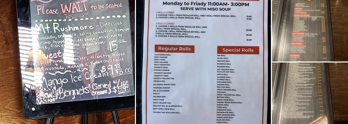 Redfish Asian Bistro Menu