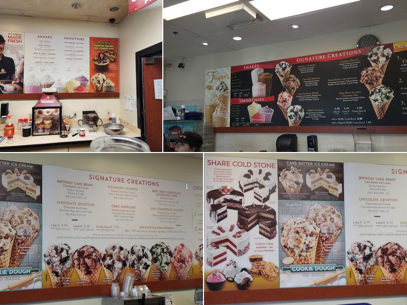 Cold Stone Creamery Menu