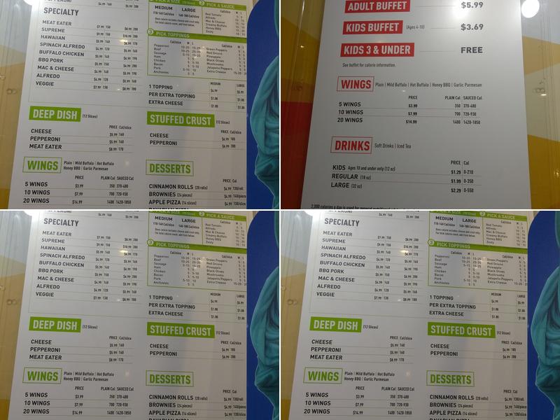 Cicis Pizza Menu