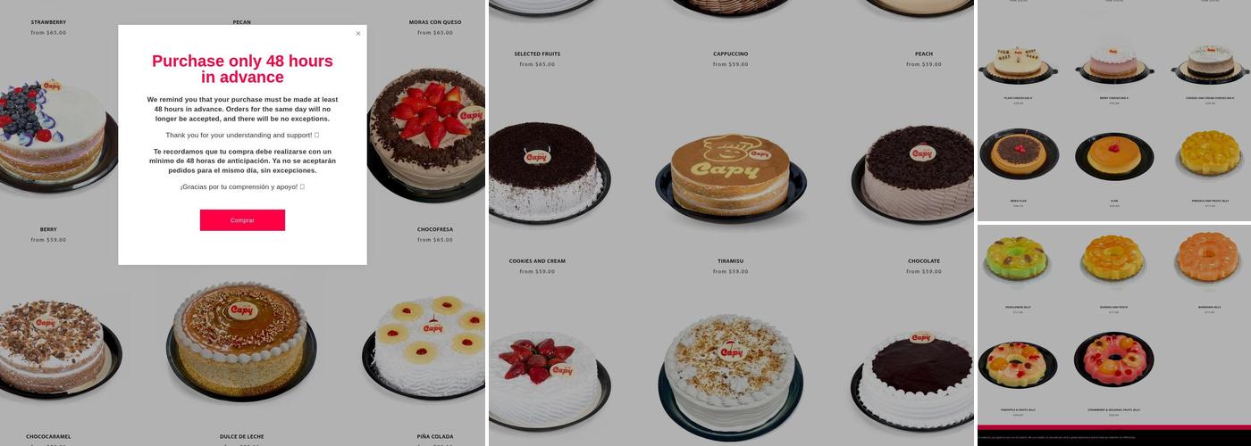 Capy Tres Leches Cake Menu