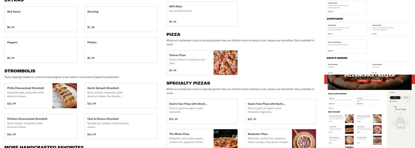 DoubleDave's Pizzaworks Menu