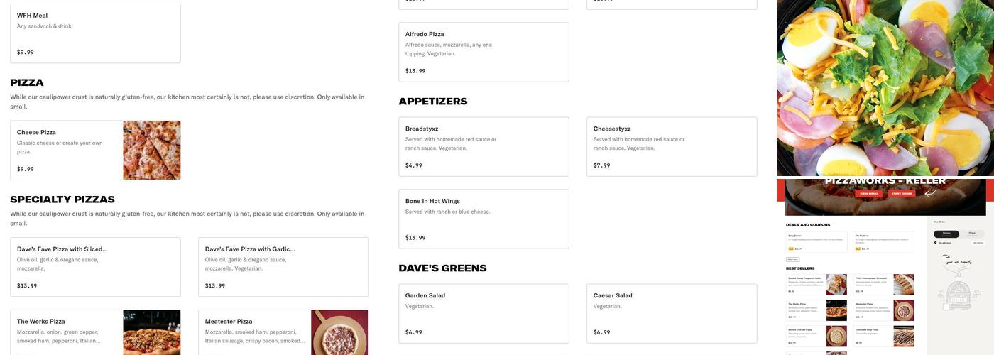 DoubleDave's Pizzaworks Menu