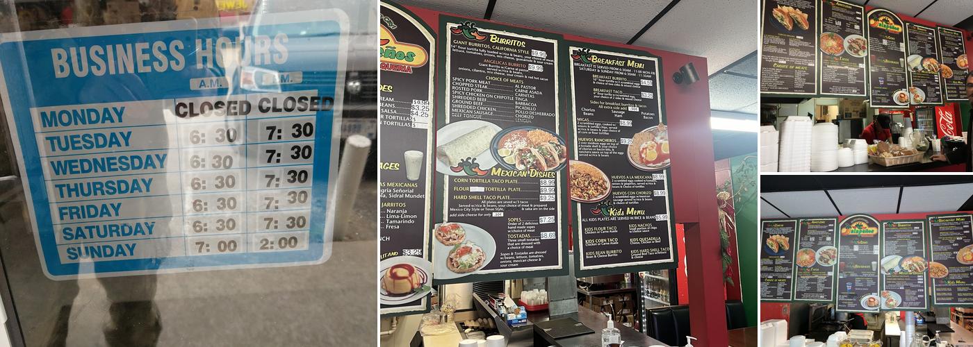 Jalapeños Taqueria Menu