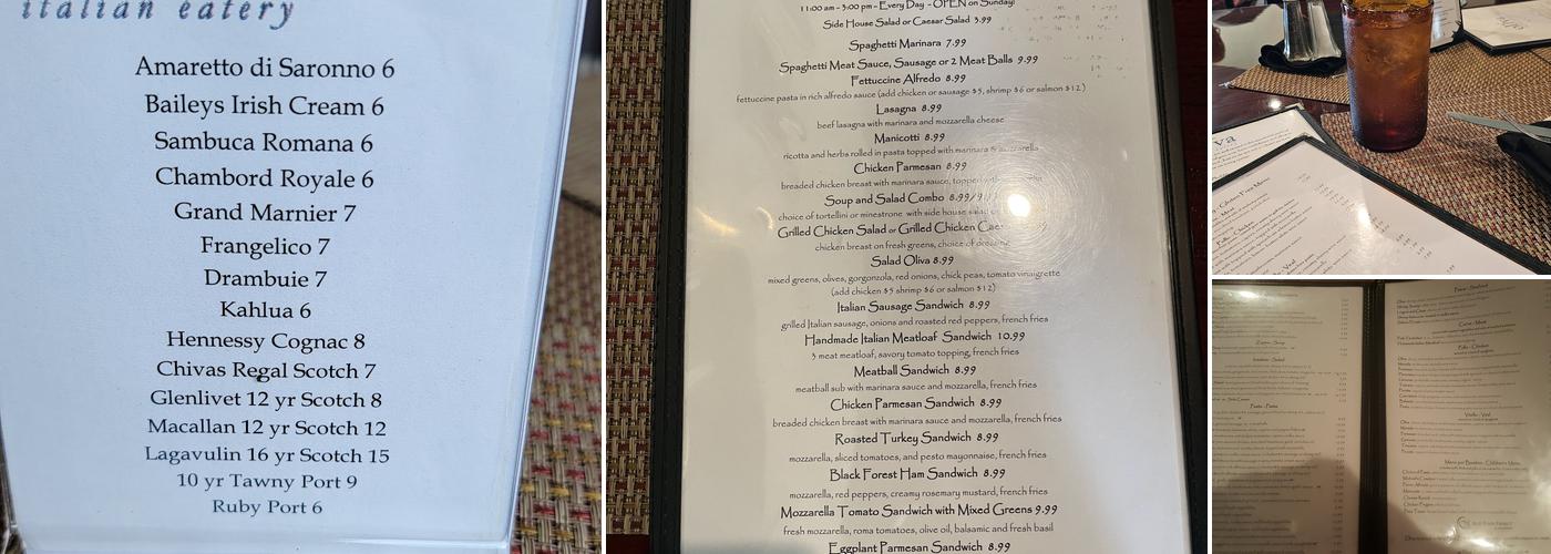 Oliva Italian Eatery Menu